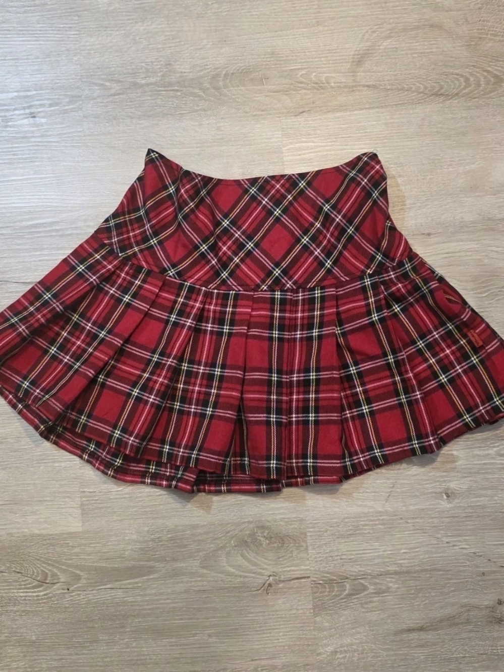Tripp NYC Red Plaid Circle Skater Mini Skirt Small